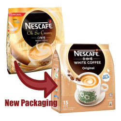 Nescaf Ipoh White Coffee ORIGINAL (15 Sachets) - "Oh So Creamy" ★ Premix Instant Coffee ★ Deliciously Milky, Creamy and Aromatic Coffee with a Rich Layer of Foam ★ Just Mix with Water, No Need of Sugar an