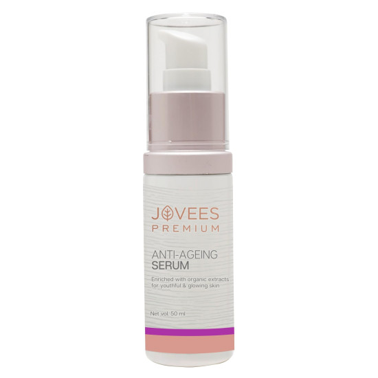 Jovees Premium Advanced Anti Ageing Serum | With Turmeric Oil, Argan Oil & vitamin E | Repairs Fine Lines & Wrinkles | Reduces Dullness | Gives Even Skin Tone | 50ML