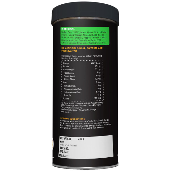 True Elements Muesli Fruits, Nuts & Seeds 400gm - Breakfast Cereal | 100% Wholegrain | Muesli with Freeze Dried Fruits True Elements Muesli Fruits, Nuts & Seeds 400gm - Breakfast Cereal | 100% Wholegrain | Muesli with Freeze Dried Fruits