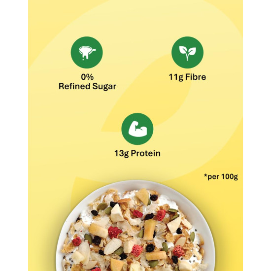 True Elements Muesli Fruits, Nuts & Seeds 400gm - Breakfast Cereal | 100% Wholegrain | Muesli with Freeze Dried Fruits True Elements Muesli Fruits, Nuts & Seeds 400gm - Breakfast Cereal | 100% Wholegrain | Muesli with Freeze Dried Fruits