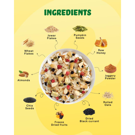True Elements Muesli Fruits, Nuts & Seeds 400gm - Breakfast Cereal | 100% Wholegrain | Muesli with Freeze Dried Fruits True Elements Muesli Fruits, Nuts & Seeds 400gm - Breakfast Cereal | 100% Wholegrain | Muesli with Freeze Dried Fruits