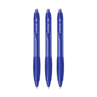 uni-ball Click Gel XSGR7 0.7mm Gel Pen | Triangular Rubber Grip Barrel | Retractable Mechanism | Blue Ink, Pack of 3