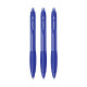 uni-ball Click Gel XSGR7 0.7mm Gel Pen | Triangular Rubber Grip Barrel | Retractable Mechanism | Blue Ink, Pack of 3