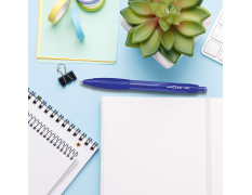 uni-ball Click Gel XSGR7 0.7mm Gel Pen | Triangular Rubber Grip Barrel | Retractable Mechanism | Blue Ink, Pack of 3