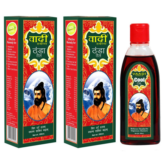 Vaadi Herbals Value Pack of Cool Oil with Triphla and Almond, 200ml x 2