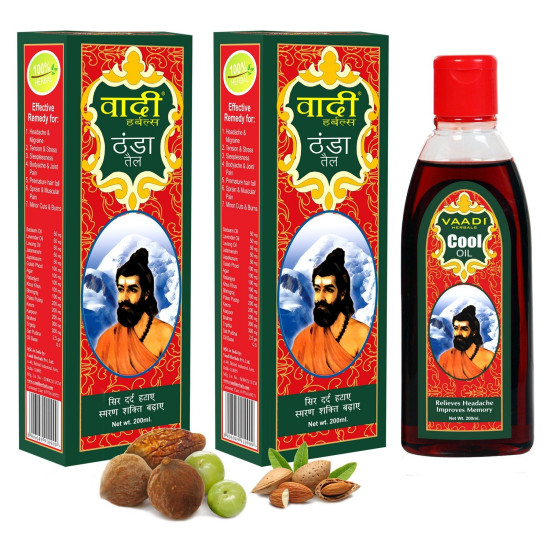 Vaadi Herbals Value Pack of Cool Oil with Triphla and Almond, 200ml x 2