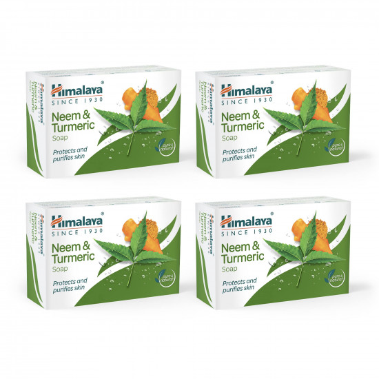 Himalaya Herbals Neem and Turmeric Soap, 125gm (Pack of 4) with Value Pack Save Rs.20