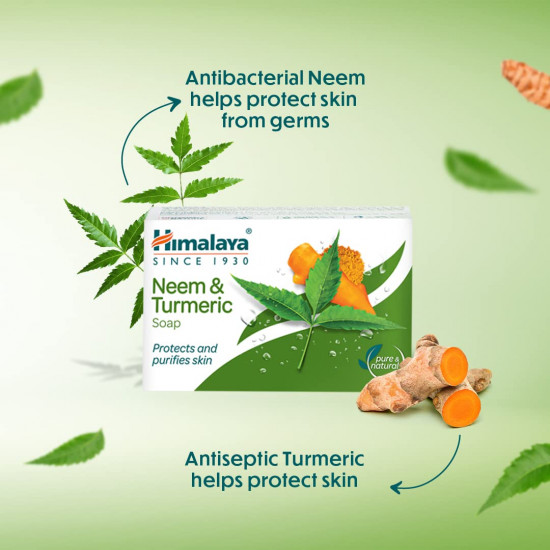 Himalaya Herbals Neem and Turmeric Soap, 125gm (Pack of 4) with Value Pack Save Rs.20