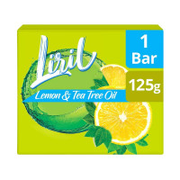 Liril Lemon & Tea Tree Soap, Maintains Oil Balance, Removes Germs For Fresh And Moisturized Skin, 125 g