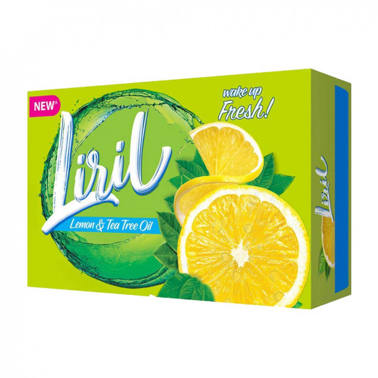 Liril Lemon & Tea Tree Soap, Maintains Oil Balance, Removes Germs For Fresh And Moisturized Skin, 125 g