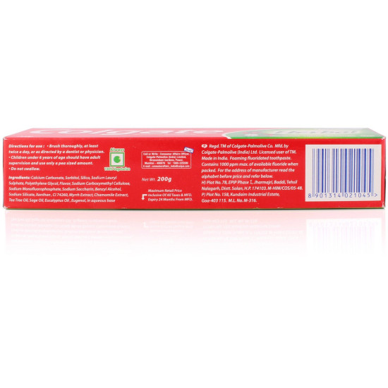 Colgate Toothpaste - Herbal, 200G Tube, Cavity Protection