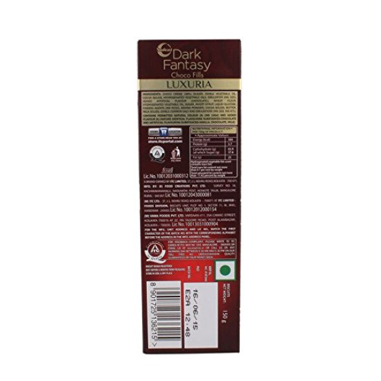 Sunfeast Dark Fantasy Biscuits - Choco Fills Luxuria, 150g Carton