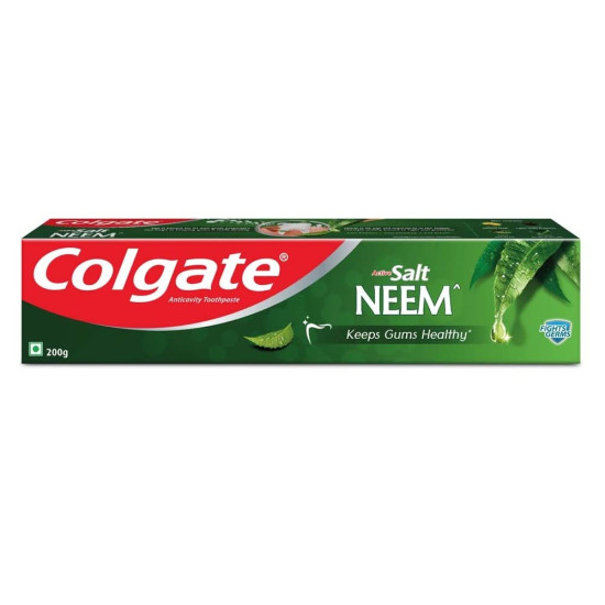 Colgate Active Salt Neem 200g Toothpaste, Germ Fighting Toothpaste For Healthy, Tight Gums, Oral Care