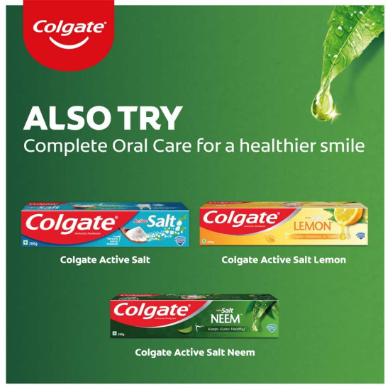 Colgate Active Salt Neem 200g Toothpaste, Germ Fighting Toothpaste For Healthy, Tight Gums, Oral Care