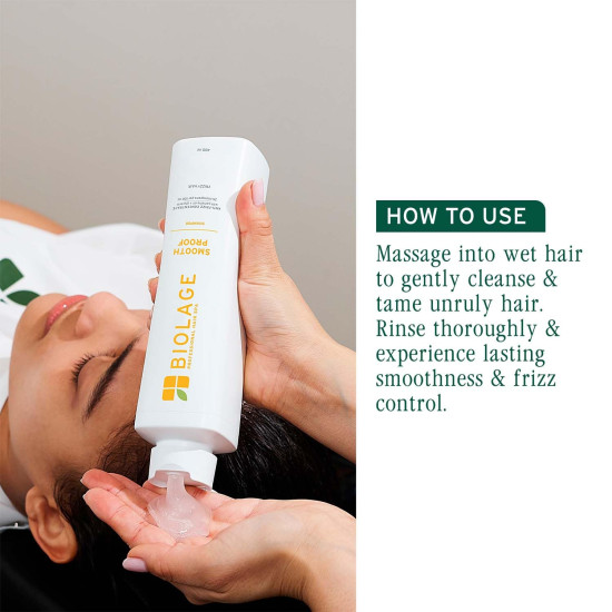 Biolage Smooth Proof Anti-Frizz Shampoo |Up to 72HR Frizz Control | With Camellia Oil & Glycerin | For Dry and Frizzy Hair | For Women and Men | Vegan & Cruelty-Free