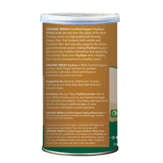 ORGANIC INDIA Isabgol Psyllium Husk Powder, 100 grams