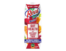 DABUR Real Activ Beetroot Carrot Fruit Juice - 1L | No Added Sugars, No Added Preservatives | For Gut Health | Mix Fruit & Vegetable Juice With Added Fiber | Tasty, Healthy & Refreshing Fruit Drink