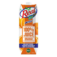Real Activ 100% Orange Fruit Juice - 1L | No Added Sugars & Preservatives | Rich in Vitamin C | Goodness of Best Oranges | Tasty, Refreshing & Energizing Fruit Drink