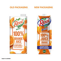 Real Activ 100% Orange Fruit Juice - 1L | No Added Sugars & Preservatives | Rich in Vitamin C | Goodness of Best Oranges | Tasty, Refreshing & Energizing Fruit Drink