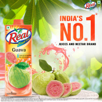 DABUR Real Guava Fruit Juice-1L|Rich In Vitamin C|No Added Preservatives,No Artificial Colors&Flavours|Goodness Of Best Fruits|Daily Dose Of Fruit Nutrition|Tasty,Refreshing&Energising Drink