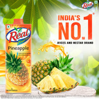 DABUR Real Pineapple Fruit Juice-1L|Rich In Vitamin C|No Added Preservatives,No Artificial Colors&Flavours|Goodness Of Best Fruits|Daily Dose Of Fruit Nutrition|Tasty,Refreshing&Energising Drink