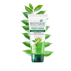 Biotique Fresh Neem Pimple Control Face Wash| Ayurvedic and Organically Pure| Prevents Pimples |100% Botanical Extracts| Suitable for All Skin Types | 150mL