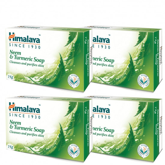 Himalaya Soap, Neem & Turmeric, 75g (Pack of 4)