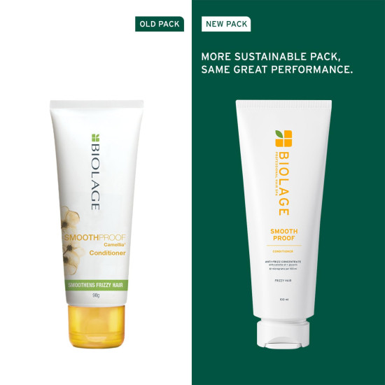 Biolage Smooth Proof Anti-Frizz Conditioner 100ml |Up to 72HR Frizz Control | With Camellia Oil & Glycerin | For Dry and Frizzy Hair | For Women and Men | Vegan & Cruelty-Free