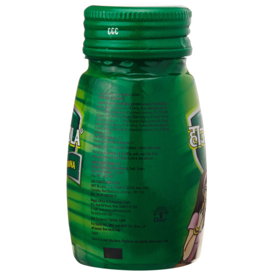 Dabur Hajmola : 100% Ayurvedic Tasty Digestive Tablets for Improved Digestion and Relief from flatulence , Pudina flavour-120 tabs