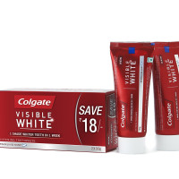 Colgate Toothpaste - Visible White, 2x100g Tube - One Shade Whiter Teeth in One Week