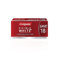 Colgate Toothpaste - Visible White, 2x100g Tube - One Shade Whiter Teeth in One Week Colgate Toothpaste - Visible White, 2x100g Tube - One Shade Whiter Teeth in One Week