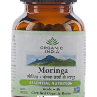 Organic India Moringa 60 Capsules Bottle with free Moringa capsule sample