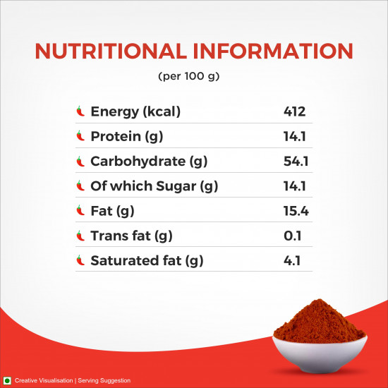 Aashirvaad Chilli Powder, 200g Pack, Red Hot Chilli Powder with No Added Flavours and Colours