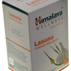 Himalaya Pure Herbs Lasuna Cardiac Wellness Tablets, White, 250 mg, 60 Count