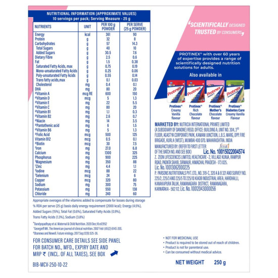 Protinex Mother's Nutritional Mix - (Vanilla Flavor, 200 Gm/250 Gm, BIB) with 24 Vital Nutrients to Support Healthy Birth Weight, Brain Development & Immunity[weight may vary]