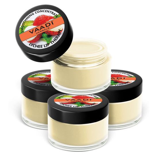 Vaadi Herbals Value Lip Balm, Lychee, 4 x 10g