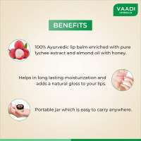 Vaadi Herbals Value Lip Balm, Lychee, 4 x 10g