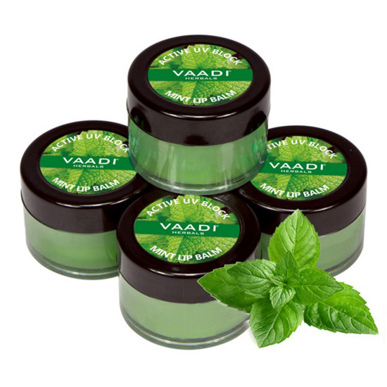 Vaadi Herbals Value Lip Balm, Mint, 4 x 10g