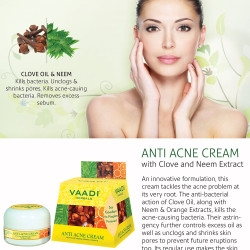 Vaadi Herbals Value Anti Acne Cream, Clove and Neem Extract, 30gx3