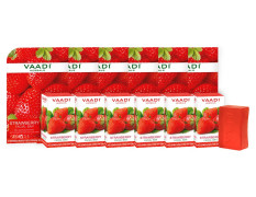 Vaadi Herbals Strawberry Facial Bars with Grape Seed Extract, 25g x 6