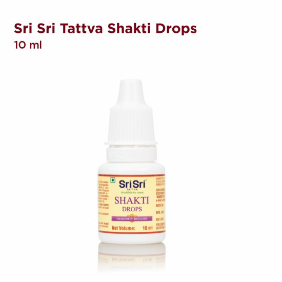 Sri Sri TATTVA shuddhta ka naam Shakti Drops - Ayurvedic Immunity Booster for Adults & Kids - Natural Drops for Strength & Stamina - Relief from Cough, Cold & Sore Throat - 10ml (Pack of 1)
