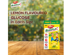 Dabur GlucoPlus-C Instant Energy Glucose Lemon Flavour - 500g (with Sipper Free) | Glucose Replenishes Energy | 25% more Glucose in every sip| Vitamin C helps Boosts Immunity | Calcium Supports Bone Health