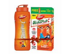 DABUR Glucoplus-C Instant Energy Glucose Orange Flavour-1Kg (With Sipper Free)|Replenishes Energy|25% More Glucose In Every Sip|Vitamin C Helps Boosts Immunity|Calcium Supports Bone Health,Vegetarian