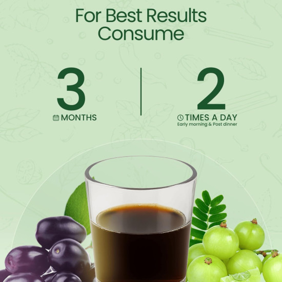 KRISHNA'S HERBAL & AYURVEDA Diabic Care Juice - 500 Ml (Pack Of 1) | Blend Of 11 Herbs Methi, Amla, Karela, Jamun, Kutki, Guduchi & 5 Other Herbs To Manage Sugar Levels | Made In India