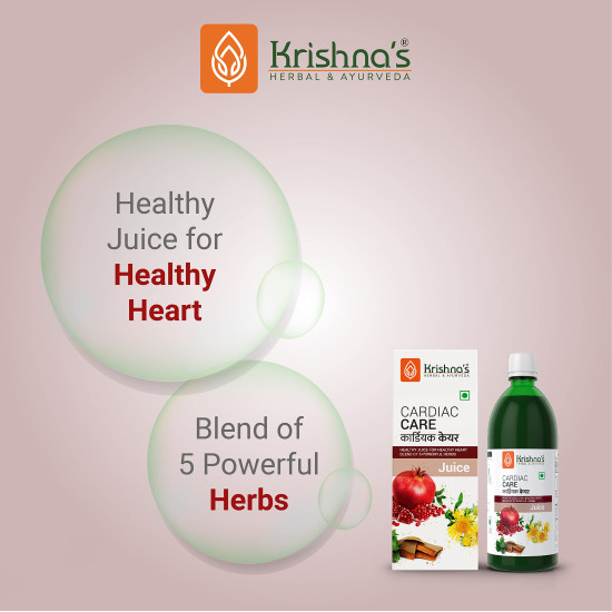 Krishna's Cardiac Care Juice - 500 ml | Ayurvedic Heart care expert | Healthy Heart Cardiac Wellness | Enriched with Arjuna Chaal, Kutki, Amla, Anardana & Pushkar Mool
