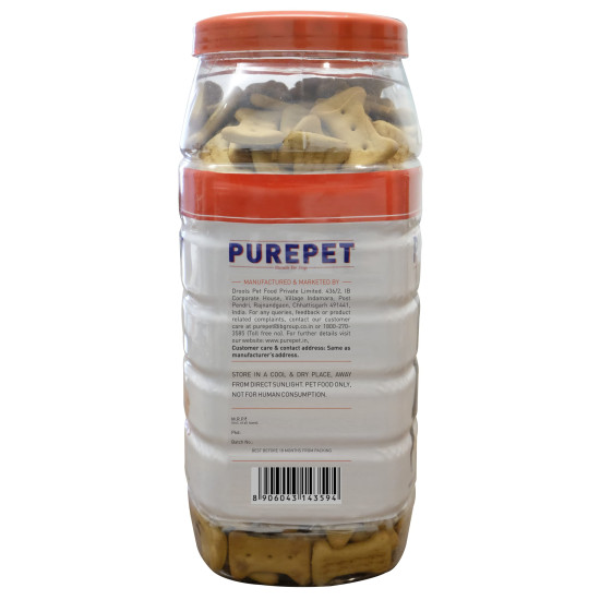 Purepet Dog Treats Biscuits 455g Pack | Real Chicken flavour | Active behaviour | Oral Health | Training and Behaviour | Healthy Immune System