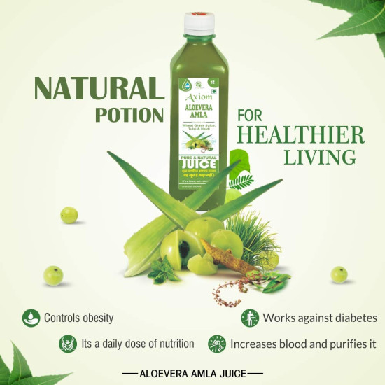Jeevanras Aloevera & Amla Herbal Juice 1000 Ml|Boosts Immunity|Helps To Purify Blood|Helps In Digestion|Healthy Eyes|100% Natural WHO GMP, GLP Certified Product