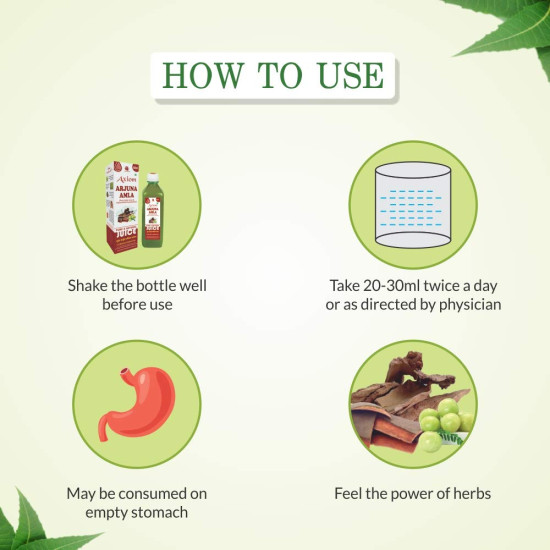 Jeevan Ras Arjuna Amla Swaras Herbal Juice (500 ml) | Natural Source of Calcium | Controls Blood Pressure | Control Cholesterol Level | No Added Sugar | 100% Natural WHO GMP Certified