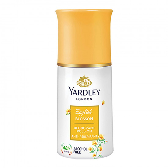 Yardley London English Blossom Anti-Perspirant Deodorant Roll-On| Body Deodorant Roll-On For Women| 48-Hour Active Sweat Protection| Alcohol-Free | 50ml