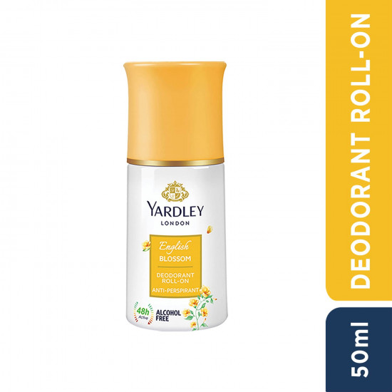 Yardley London English Blossom Anti-Perspirant Deodorant Roll-On| Body Deodorant Roll-On For Women| 48-Hour Active Sweat Protection| Alcohol-Free | 50ml